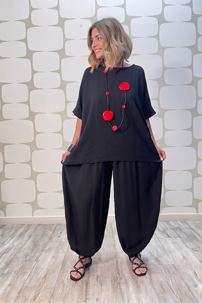 outfit Blusa Mace nero e Pantalone Yoda nero