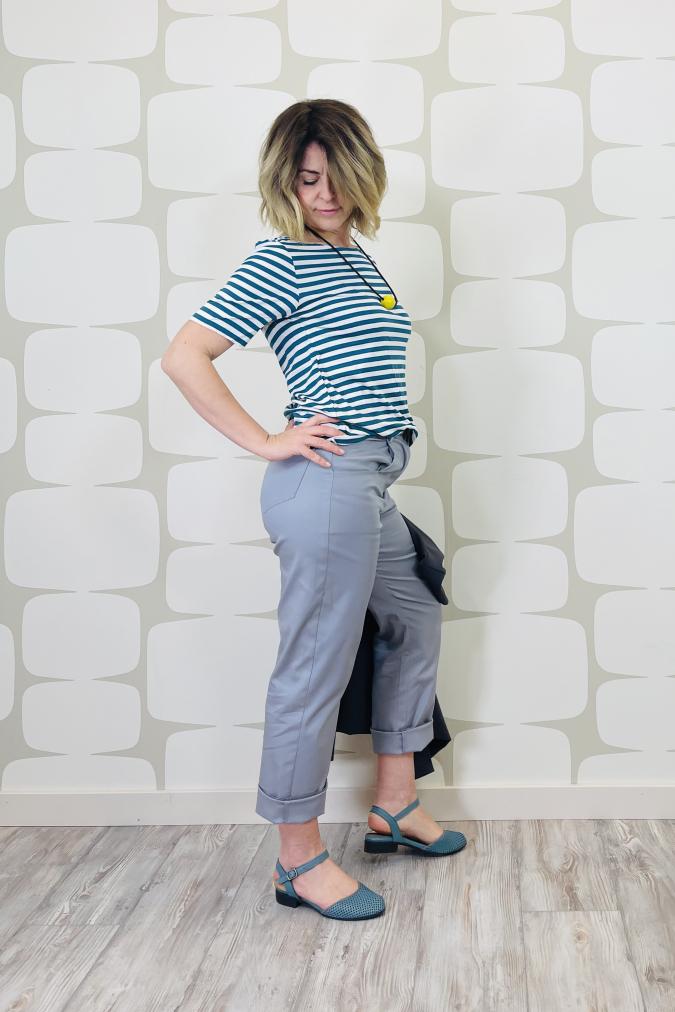 Pantalone in cotone dalla linea dritta