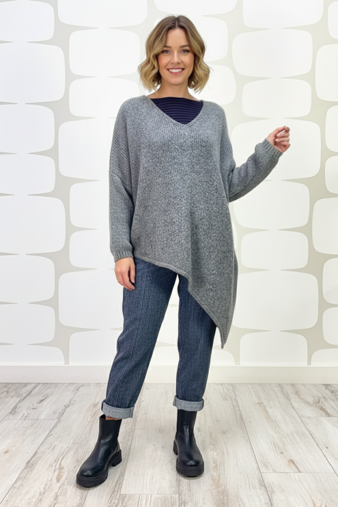 outfit Maglia Wittenberg grigia e Pantalone Oberon fabbrica di giuggiole