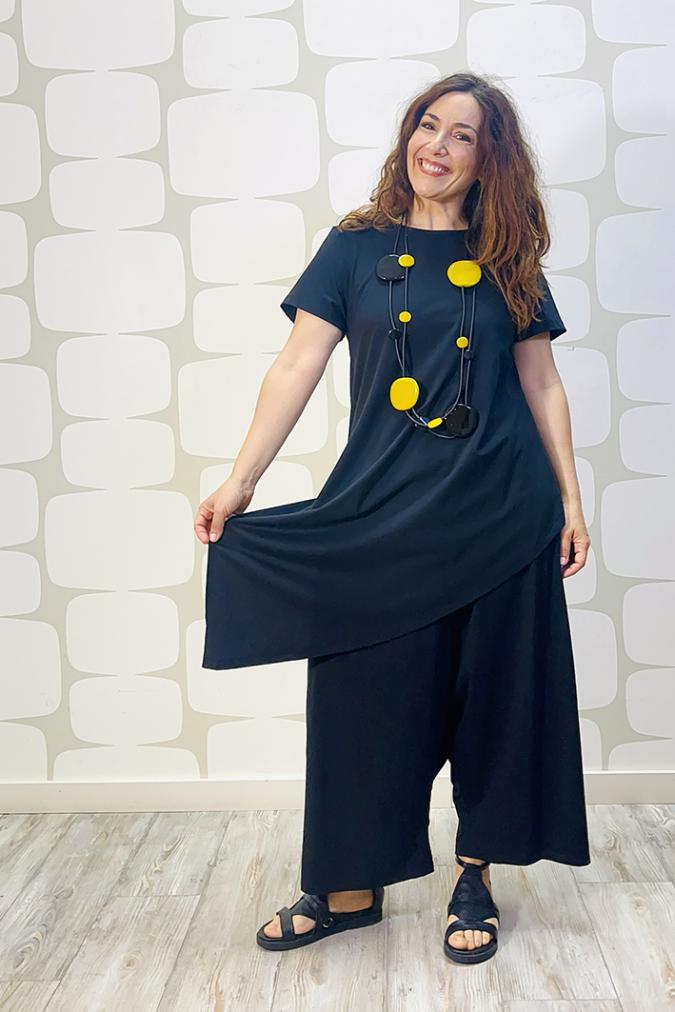 outfit con abito hart nero e Pantalone bentley nero