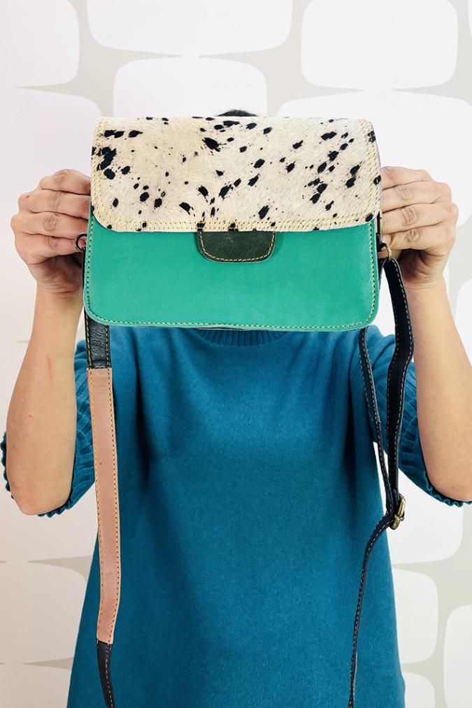 borsa in pelle mista acqua marina fantasia animalieur fabbrica di giuggiole abbigliamento roma