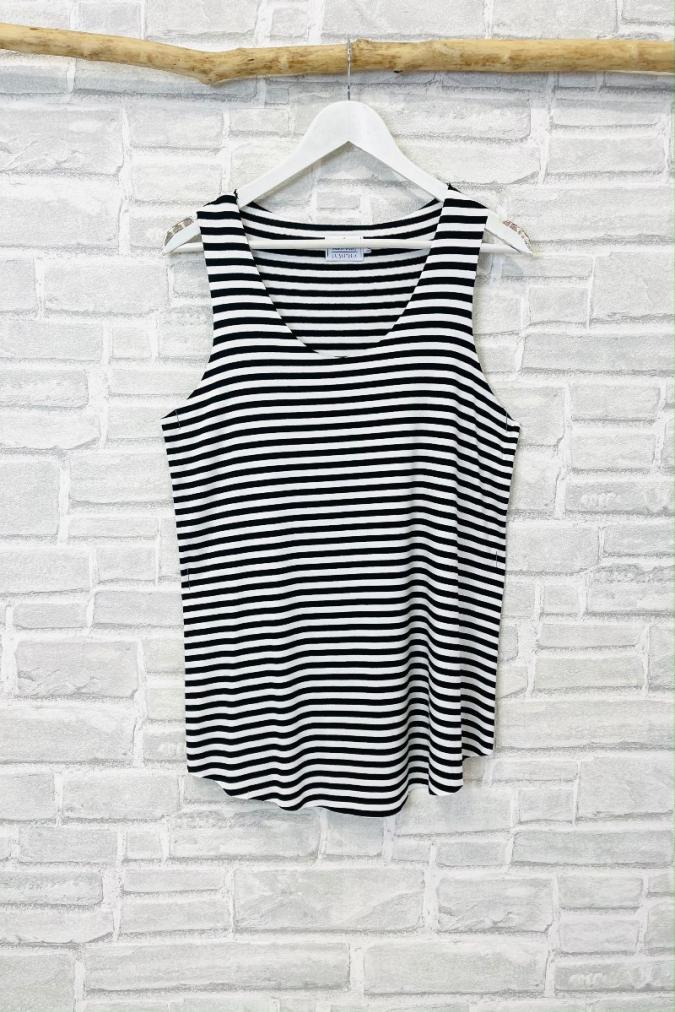 canotta a righe dalla linea svasata