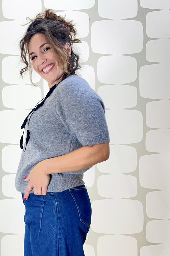 outfit con Maglia Koleman grigia e Jeans Noland