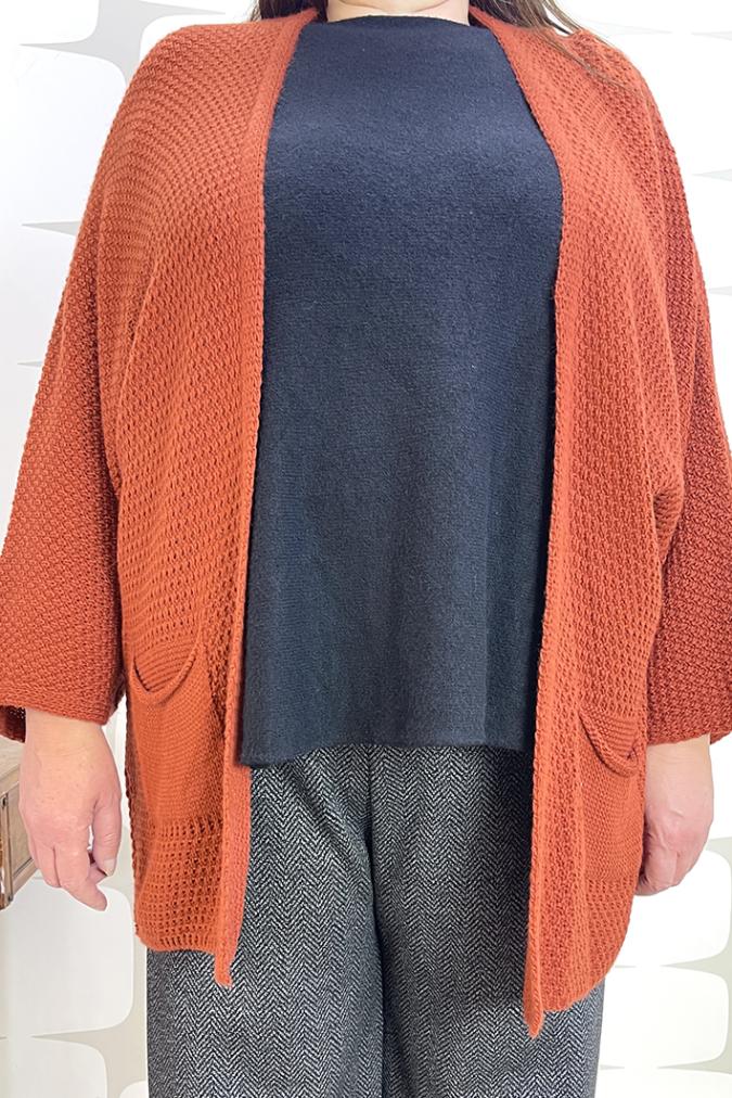 cardigan lexy coccio curvy fabbrica di giuggiole abbigliamento femminile online e roma