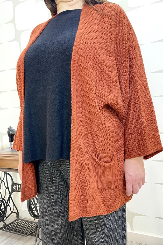 cardigan lexy coccio curvy fabbrica di giuggiole abbigliamento femminile online e roma