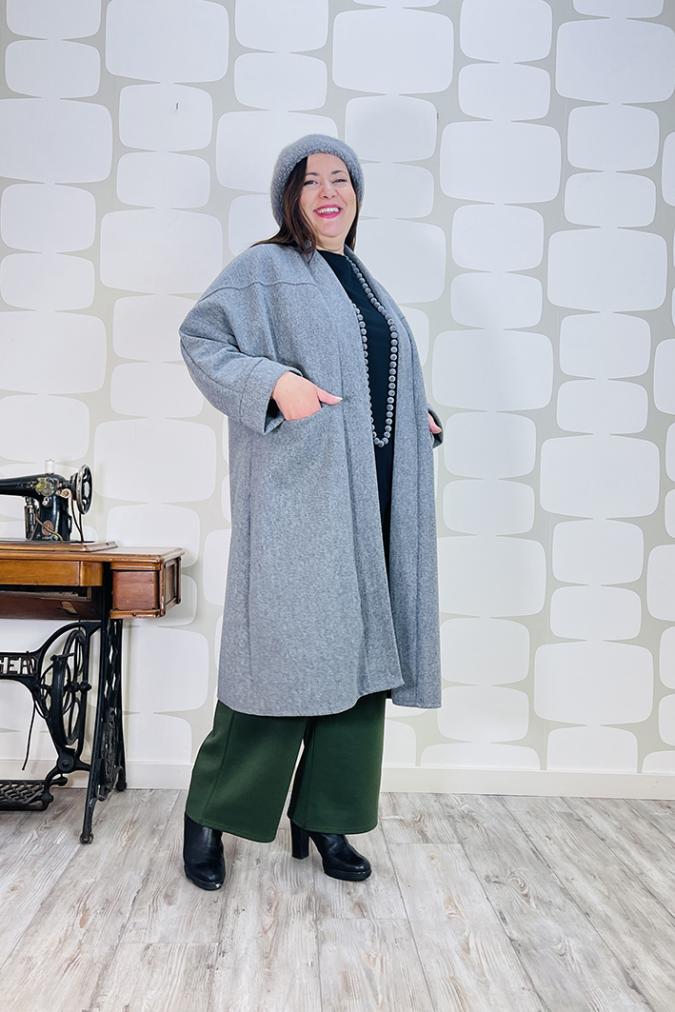 cappotto lynn grigio curvy fabbrica di giuggiole abbigliamento femminile online e roma