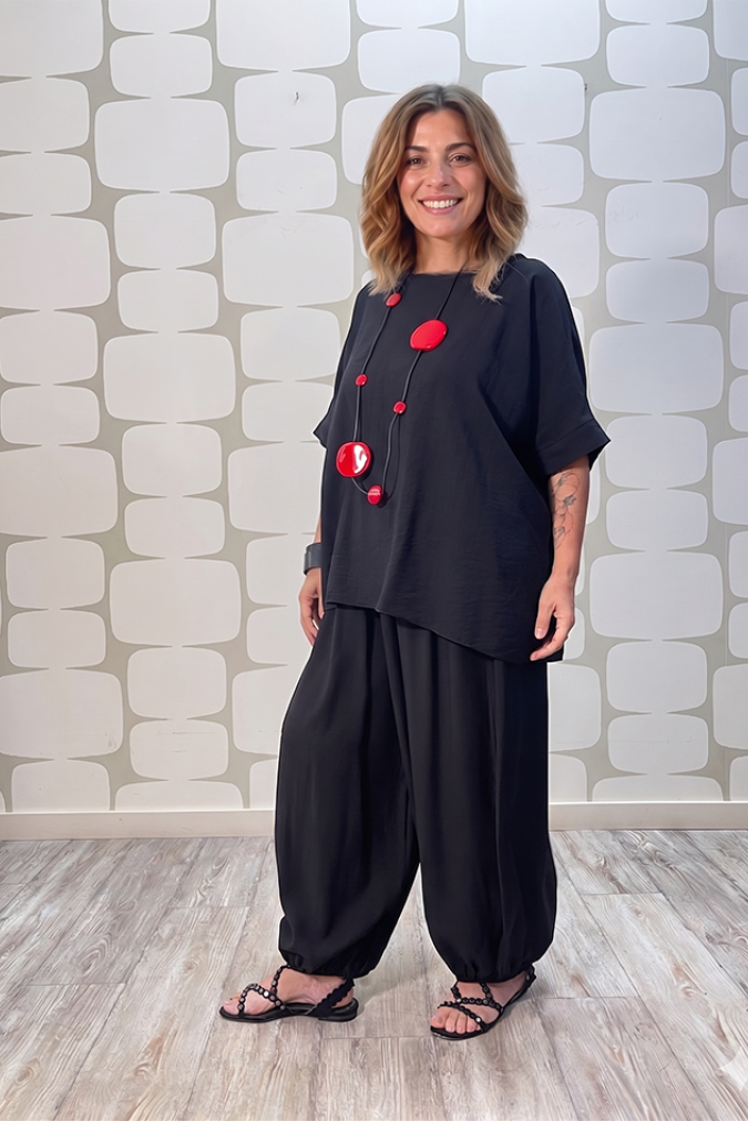 outfit Blusa Mace nero e Pantalone Yoda nero