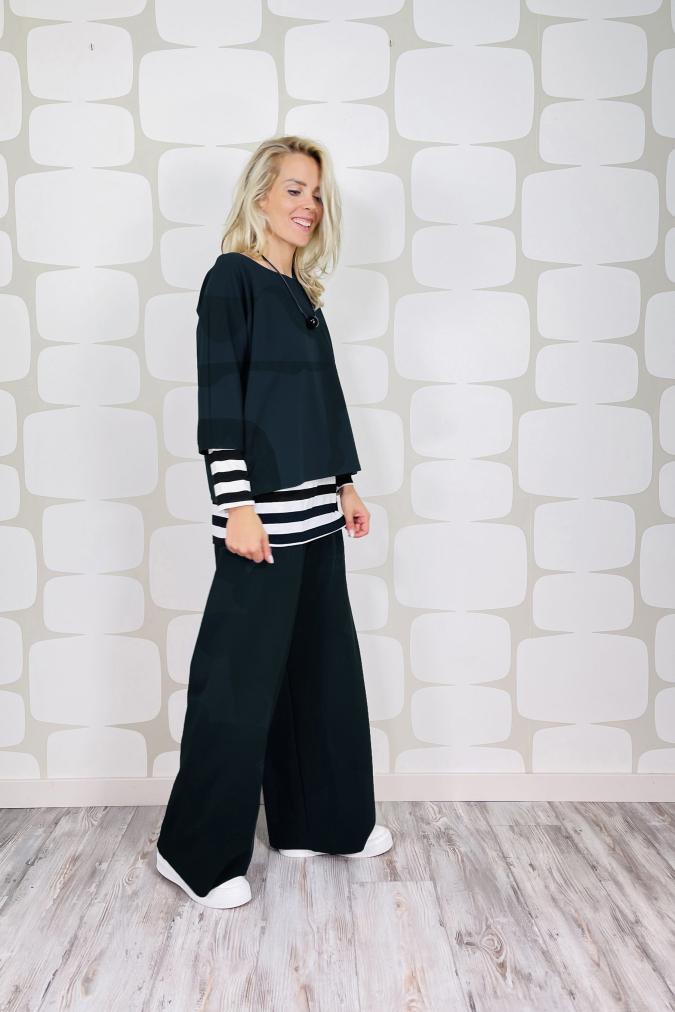 maglia a scatoletta svasata manica 3/4