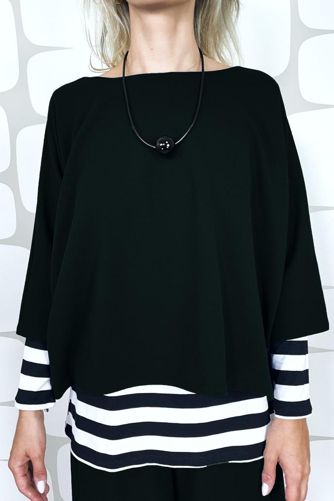 maglia a scatoletta svasata manica 3/4