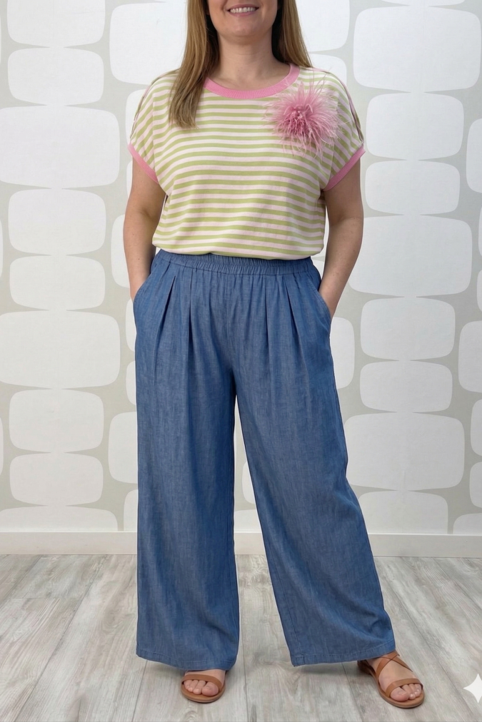 outfit curvy con Maglia Rusty verde e Jeans Bauman