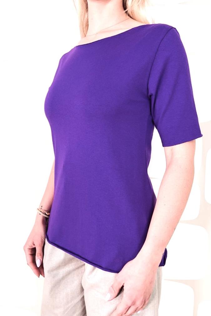 simple viola maniche corte