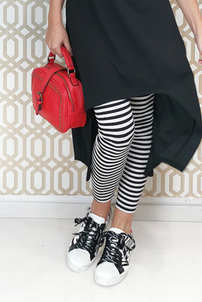 leggins a righe di 1 cm