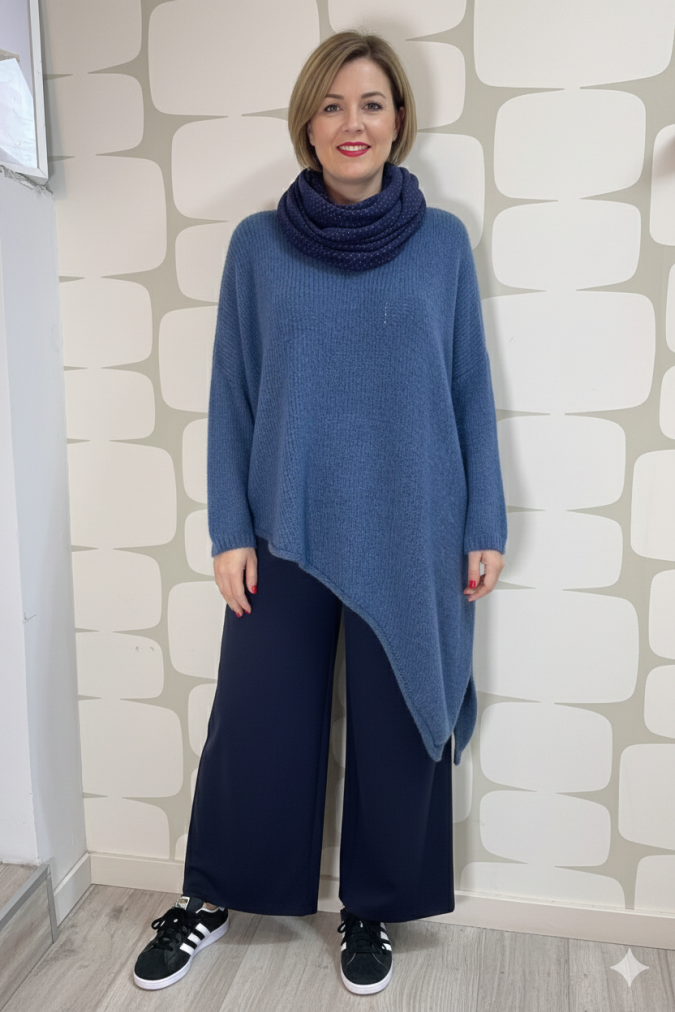 OUTFIT con Maglia Wittenberg blu e Pantalone Monaco nero - fabbrica di giuggiole