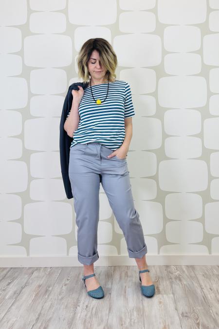 Pantalone in cotone dalla linea dritta