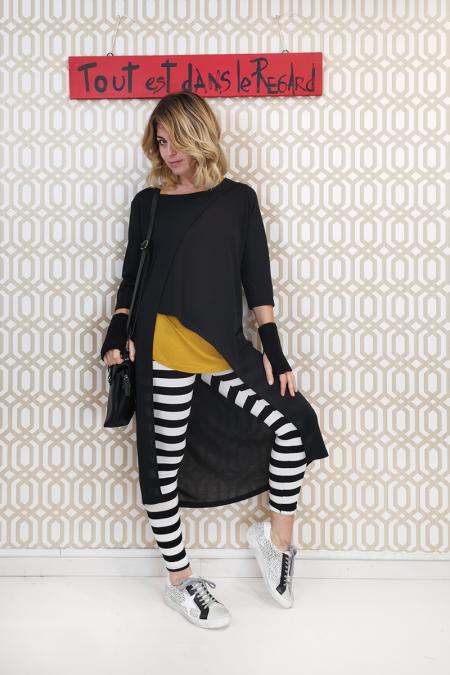 leggins a righe di 2 cm