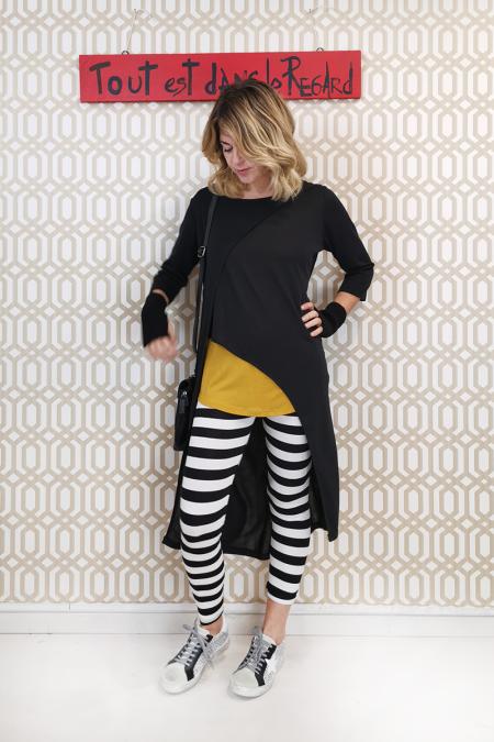 leggins a righe di 2 cm