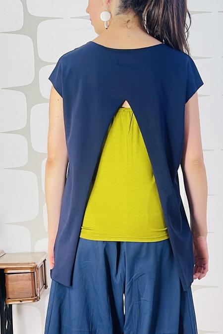 Maglia Avaler sartoriale blu schiena