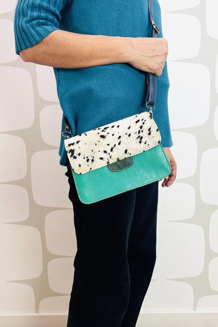 borsa in pelle mista acqua marina fantasia animalieur fabbrica di giuggiole abbigliamento roma