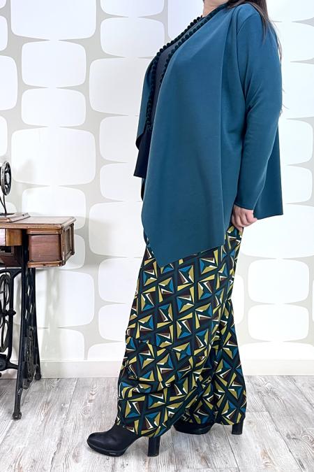 cardigan jill petrolio curvy fabbrica di giuggiole abbigliamento femminile online e roma