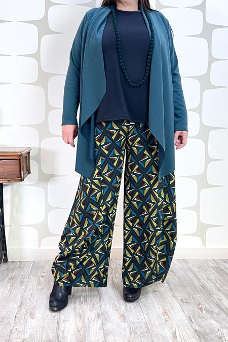 cardigan jill petrolio curvy fabbrica di giuggiole abbigliamento femminile online e roma