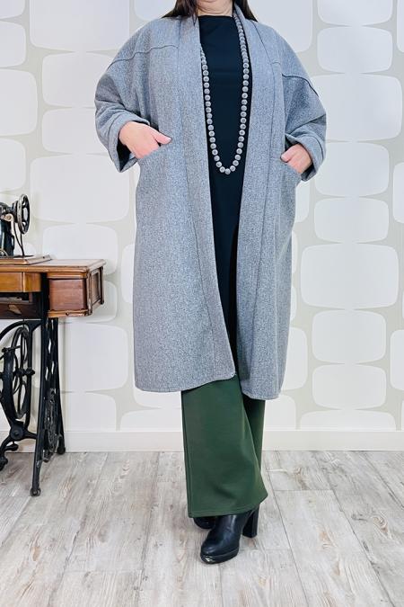 cappotto lynn grigio curvy fabbrica di giuggiole abbigliamento femminile online e roma