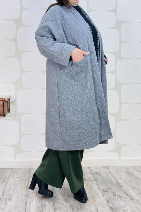 cappotto lynn grigio curvy fabbrica di giuggiole abbigliamento femminile online e roma