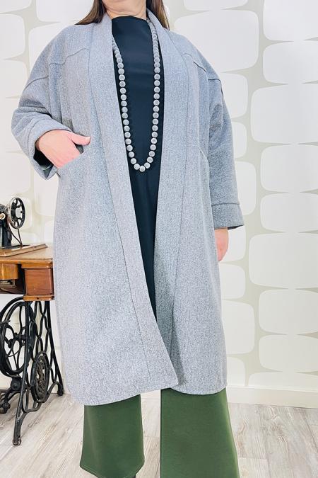 cappotto lynn grigio curvy fabbrica di giuggiole abbigliamento femminile online e roma