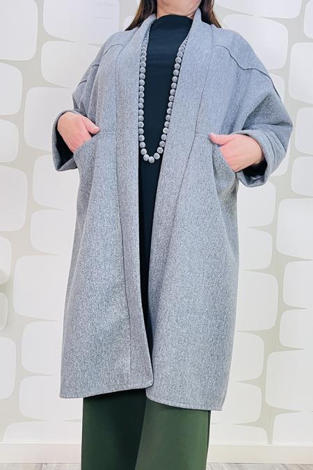 cappotto lynn grigio curvy fabbrica di giuggiole abbigliamento femminile online e roma