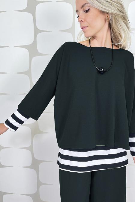 maglia a scatoletta svasata manica 3/4