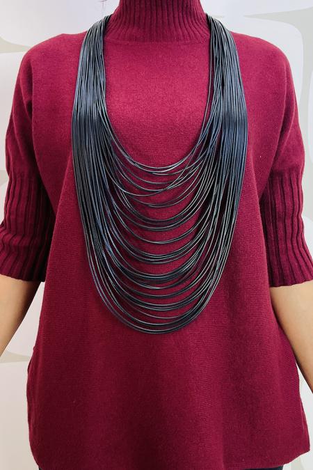 collana udon color nero fabbrica di giuggiole abbigliamento roma
